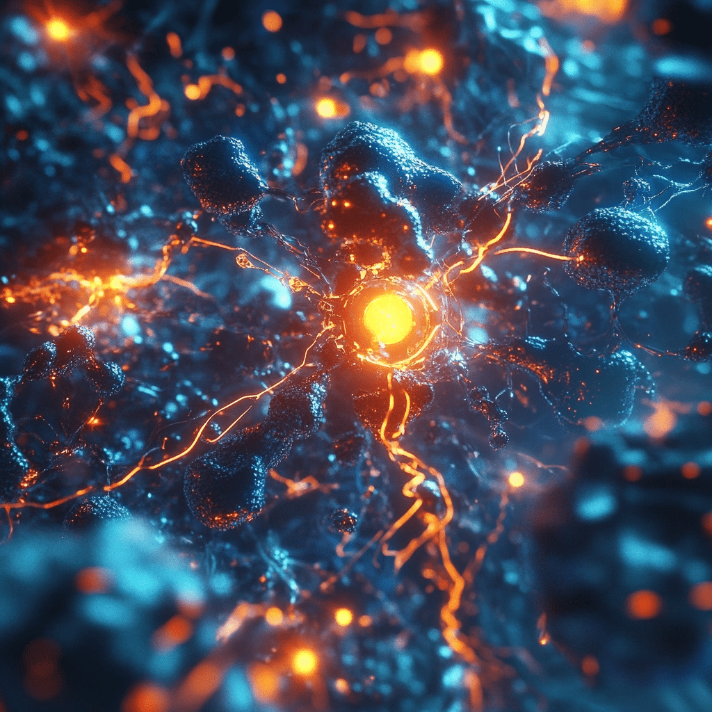 3D molekuly hořčíku obklopené symboly energie, svalové regenerace a zdraví kostí.