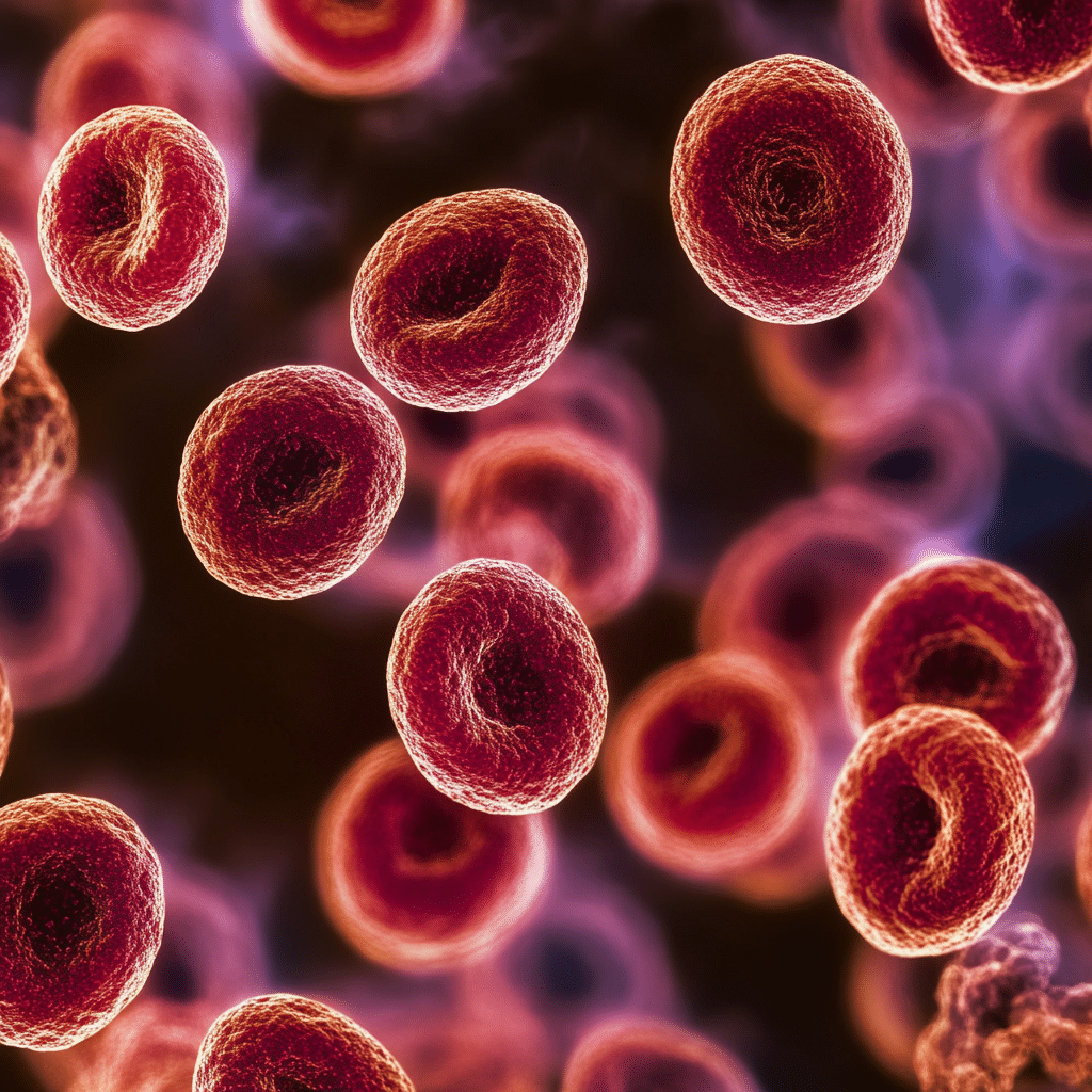 Mikroskopický pohled na mikrořasu Haematococcus pluvialis, přirozený zdroj astaxanthinu.