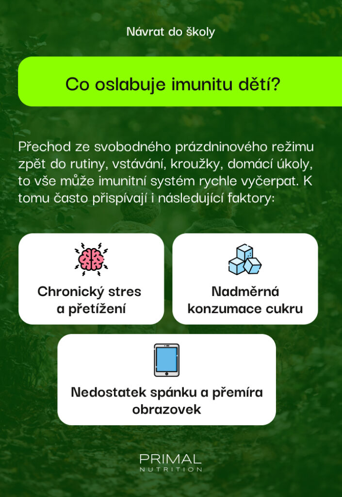 co oslabuje imunitu dětí